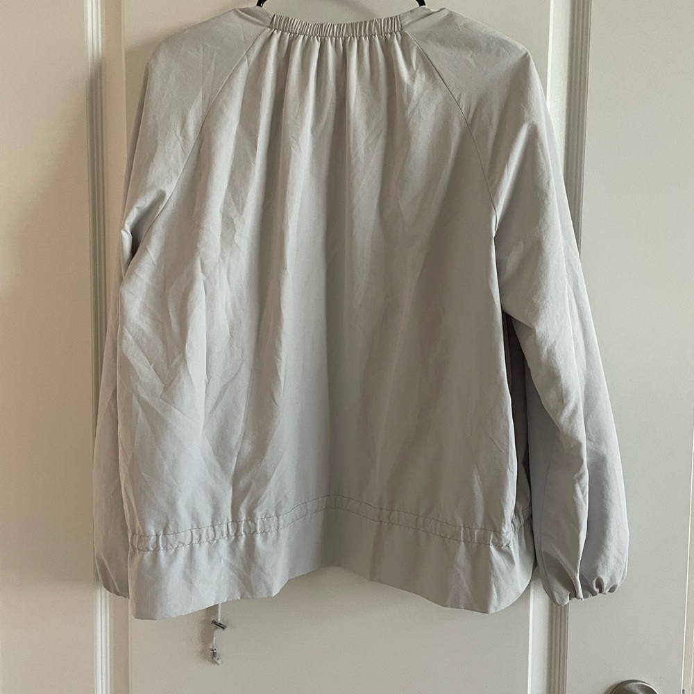 Zara Basic Gray Bomber Jacket Lightweight Ribbed … - image 3